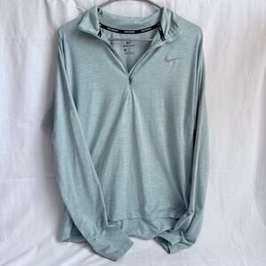 Nike Running Women's Dri-Fit 1/4 zip light blue pullover fitness gym sporty